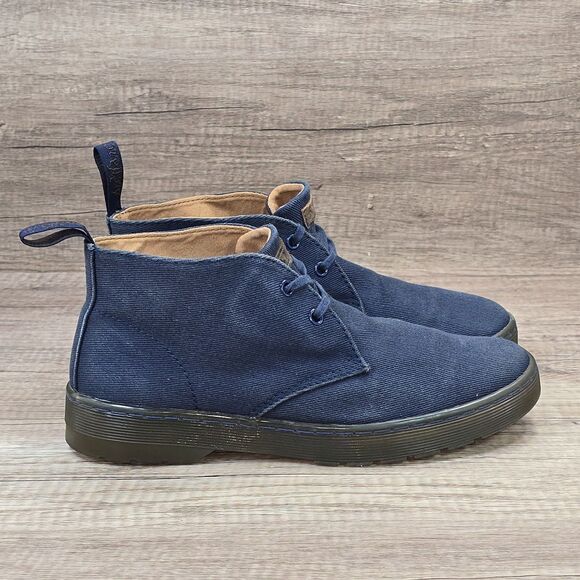 Dr. Martens Mayport Men's Size 8 Blue Canvas Twill Chukka Ankle Boots - Picture 1 of 9